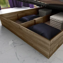 Letto 160x200cm matrimoniale contenitore noce Camilla Gihome®