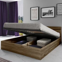 Letto 160x200cm matrimoniale contenitore noce Camilla Gihome®