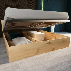 Letto 160x200cm matrimoniale contenitore rovere rustico Camilla Gihome®