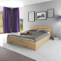 Letto 160x200cm matrimoniale contenitore rovere rustico Camilla Gihome®
