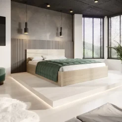 Letto 160x200cm matrimoniale contenitore rovere sonoma Camilla Gihome®