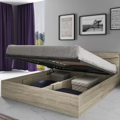 Letto 160x200cm matrimoniale contenitore rovere sonoma Camilla Gihome®