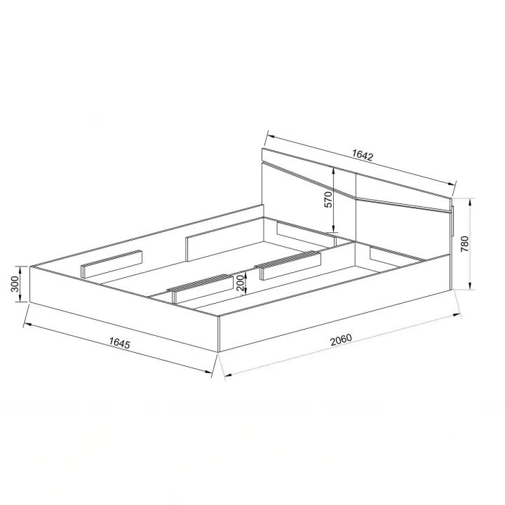 Letto 160x200cm matrimoniale contenitore rovere scuro marrone Camilla Gihome®