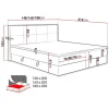 Letto 160x200cm matrimoniale continentale con contenitore e topper rovere grigio Tallin