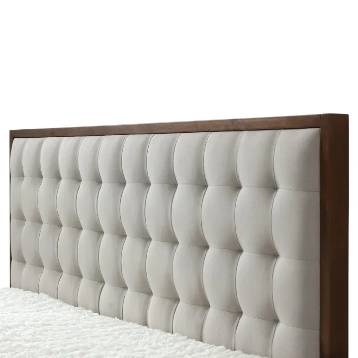 Letto 160x195cm matrimoniale imbottito moderno noce capitonnè Rifon
