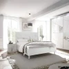 Letto 160x195cm matrimoniale imbottito bianco laccato opaco Olimpo
