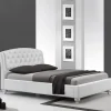 Letto 160x200cm matrimoniale in ecopelle bianco capitonnè Monopoli Gihome®