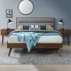 Letto 160x200cm matrimoniale in tessuto grigio noce Ebek