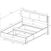 Letto 160x200cm matrimoniale moderno bianco rovere Noa