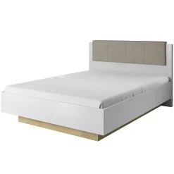 Letto 160x200cm matrimoniale moderno bianco rovere Noa