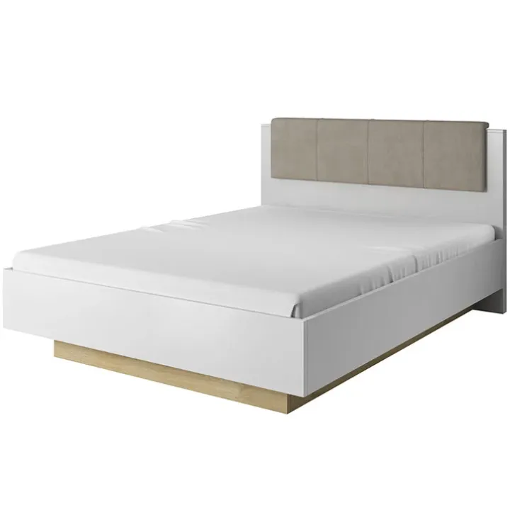 Letto 160x200cm matrimoniale moderno bianco rovere Noa