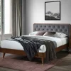 Letto 160x200cm matrimoniale moderno noce grigio Assid