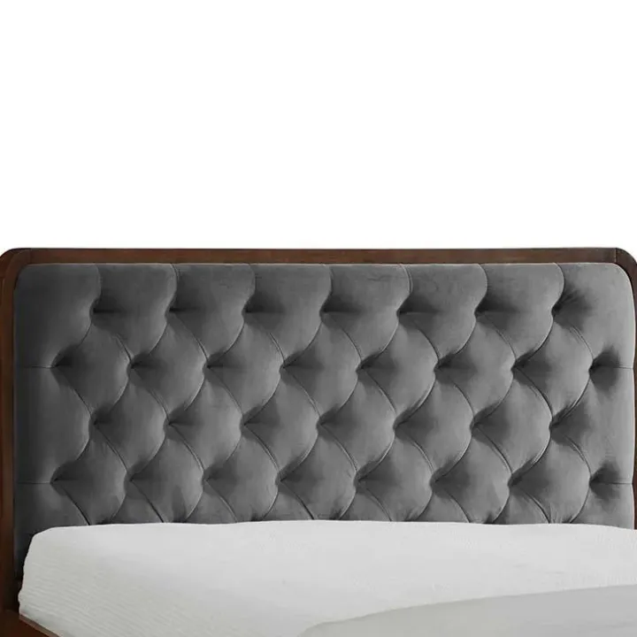 Letto 160x200cm matrimoniale moderno noce grigio Assid