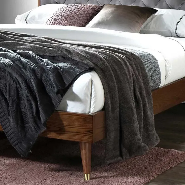 Letto 160x200cm matrimoniale moderno noce grigio Assid