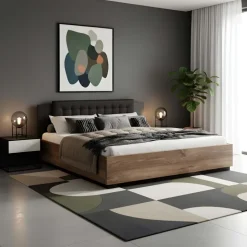 Letto 160x200cm matrimoniale noce nero Vulcano
