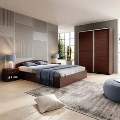Letto 160x200cm matrimoniale standard wengè Roma-Sorrento
