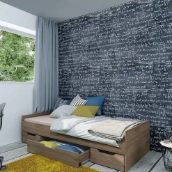 Letto 90x200cm singolo con cassetti estraibili noce Nicola