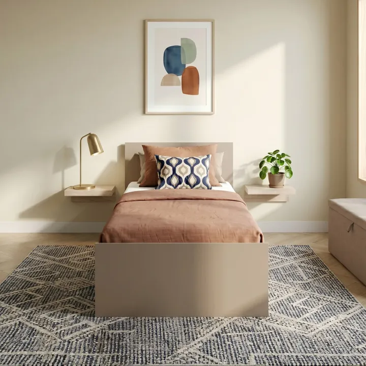 Letto 90x200cm singolo moderno rovere scuro marrone Marco Gihome®