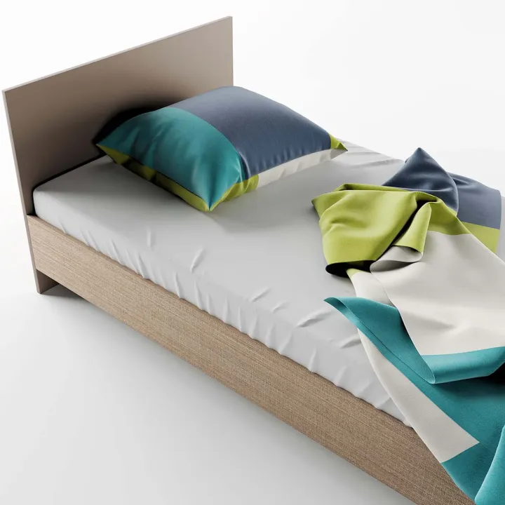 Letto 90x200cm singolo moderno rovere scuro marrone Marco Gihome®