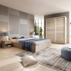 Letto 160x200cm standard matrimoniale rovere Roma-Sorrento