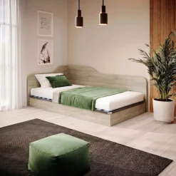 Letto 120x190cm una piazza e mezza contenitore rovere Alex Gihome®