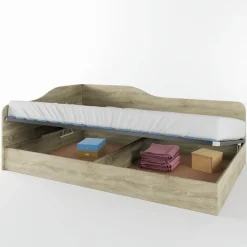 Letto 120x190cm una piazza e mezza contenitore rovere Alex Gihome®