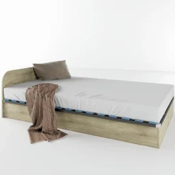 Letto 120x190cm una piazza e mezza contenitore rovere sonoma Carducci