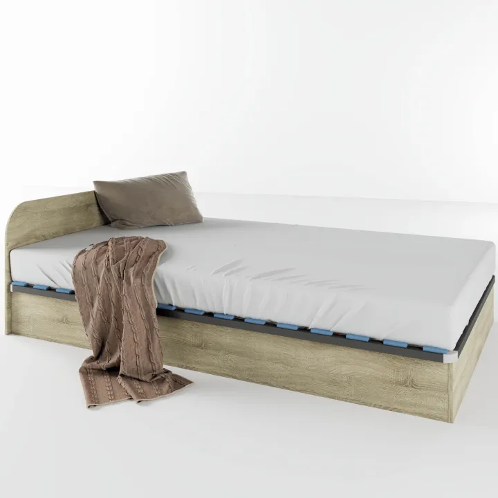 Letto 120x190cm una piazza e mezza contenitore rovere sonoma Carducci