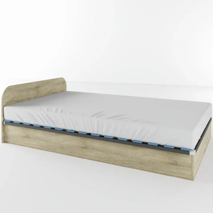 Letto 120x190cm una piazza e mezza contenitore rovere sonoma Carducci