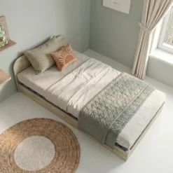 Letto 120x190cm una piazza e mezza contenitore rovere sonoma Carducci