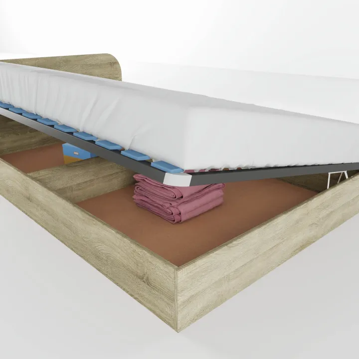 Letto 120x190cm una piazza e mezza contenitore rovere sonoma Carducci