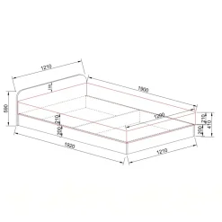 Letto 120x190cm una piazza e mezza contenitore rovere rustico Carducci