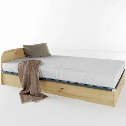 Letto 120x190cm una piazza e mezza contenitore rovere rustico Carducci