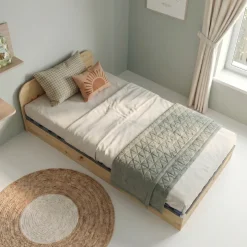 Letto 120x190cm una piazza e mezza contenitore rovere rustico Carducci