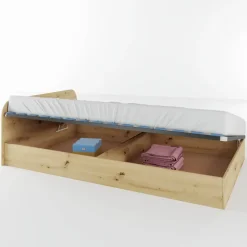 Letto 120x190cm una piazza e mezza contenitore rovere rustico Carducci