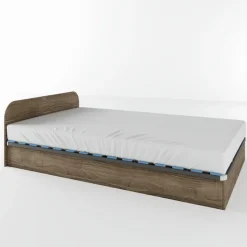 Letto 120x190cm una piazza e mezza contenitore noce Carducci