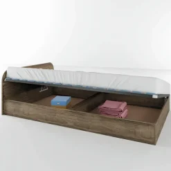 Letto 120x190cm una piazza e mezza contenitore noce Carducci