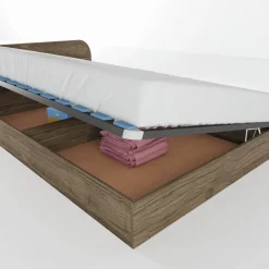 Letto 120x190cm una piazza e mezza contenitore noce Carducci