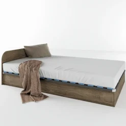 Letto 120x190cm una piazza e mezza contenitore noce Carducci