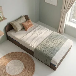 Letto 120x190cm una piazza e mezza contenitore noce Carducci