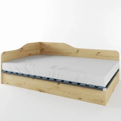 Letto 120x190cm una piazza e mezza contenitore stile rovere rustico Alex Gihome®