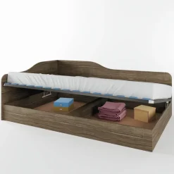 Letto 120x190cm una piazza e mezza contenitore noce Alex Gihome®