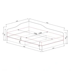 Letto 120x190cm una piazza e mezza contenitore rovere scuro marrone Alex Gihome®