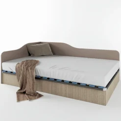 Letto 120x190cm una piazza e mezza contenitore rovere scuro marrone Alex Gihome®