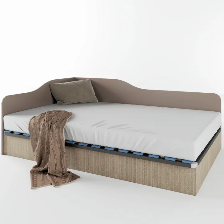 Letto 120x190cm una piazza e mezza contenitore rovere scuro marrone Alex Gihome®