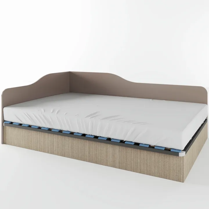 Letto 120x190cm una piazza e mezza contenitore rovere scuro marrone Alex Gihome®