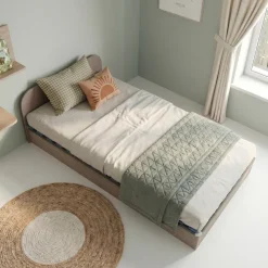 Letto 120x190cm una piazza e mezza contenitore rovere scuro marrone Carducci