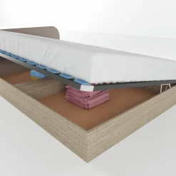 Letto 120x190cm una piazza e mezza contenitore rovere scuro marrone Carducci