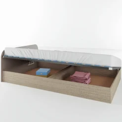 Letto 120x190cm una piazza e mezza contenitore rovere scuro marrone Carducci