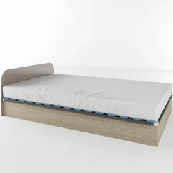 Letto 120x190cm una piazza e mezza contenitore rovere scuro marrone Carducci